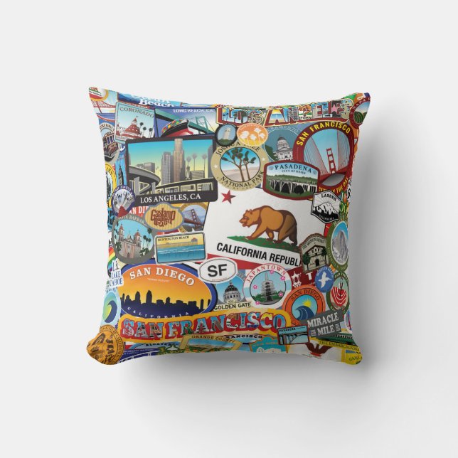 Coussin Motif superbe de collage d'autocollant de la (Recto)