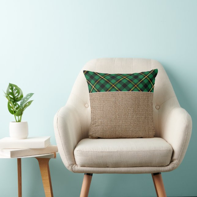 Coussin Motif Tartan moderne Red Gold Buffalo Check (Chaise)