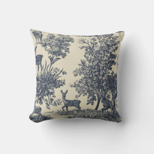 Coussin Motif Toile de Cerf Paysage de Forêt Botanique