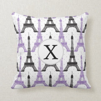 Coussin Motif Tour Eiffel Chic violet Monogram