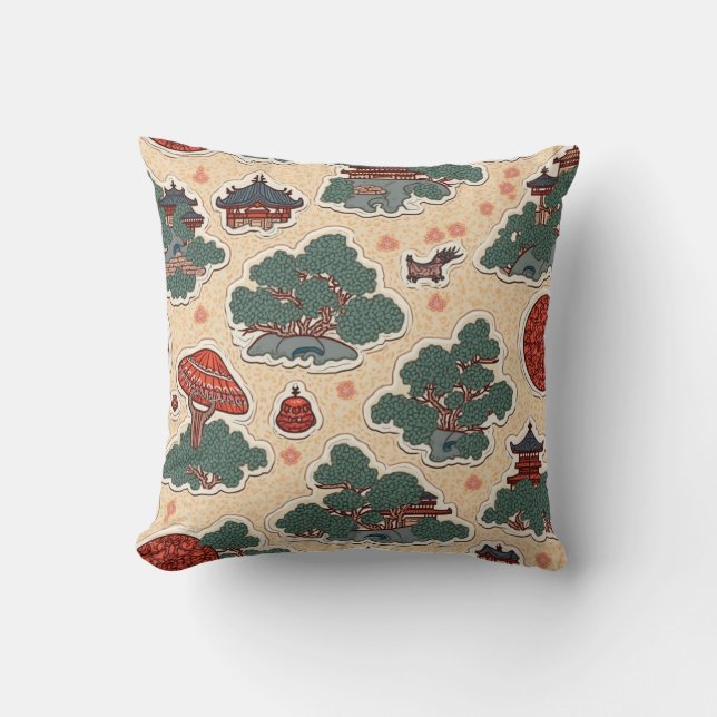 Coussin motif traditionnel coréen (Recto)