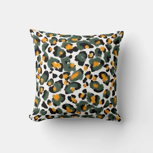 Coussin Motif transparent Empreinte de léopard (Recto)