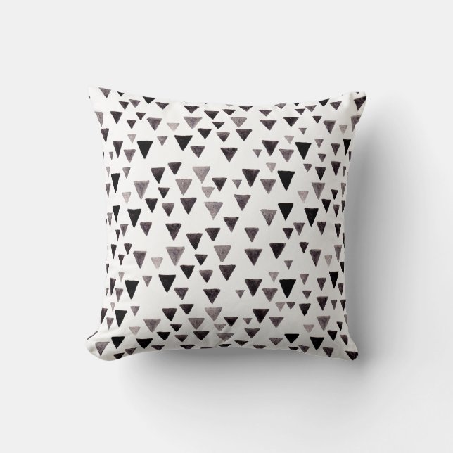 Coussin Motif triangle noir et blanc (Recto)