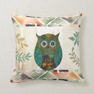 Coussin Motif tribal de la Sagesse de hibou