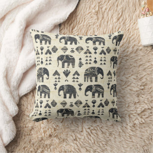 Coussin Motif tribal éléphant boho (1)