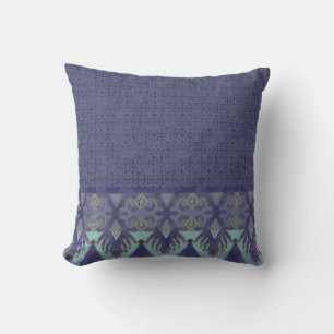Coussin Motif tribal inspiré vintage gris d'art de marine