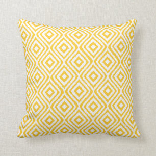 Coussin Motif tribal jaune de diamant d'Ikat