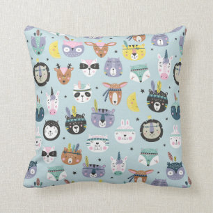 Coussin Motif tribal mignon de visage