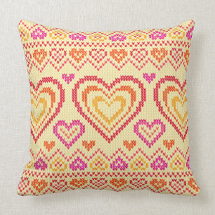Coussin Motif tricoté par Saint-Valentin