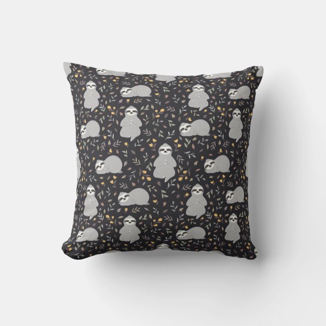 Coussin Motif tropical de paresse de bébé (Recto)