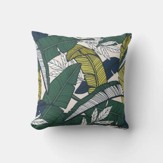 Coussin Motif tropicale sans couture avec feuilles bananie