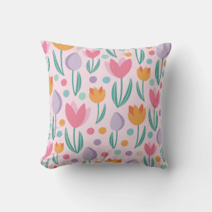 Coussin Motif Tulipes printanières