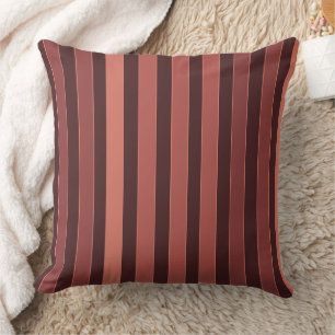 Coussin Motif uni rayé marron rétro