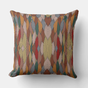 Coussin Motif unique Wavy avec rose orange Brown vert