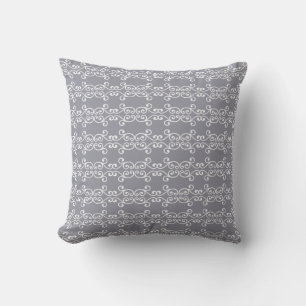 Coussin Motif vecteur à balayage blanc sur gris clair