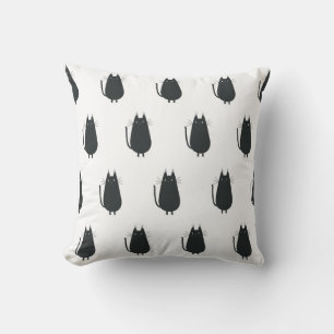Coussin Motif vectoriel minimaliste transparent de noir dr