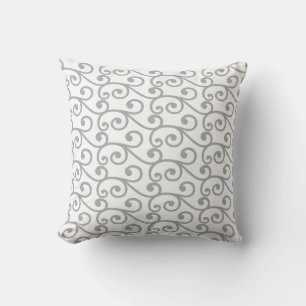 Coussin Motif vectoriel tourbillonnant gris clair sur fond