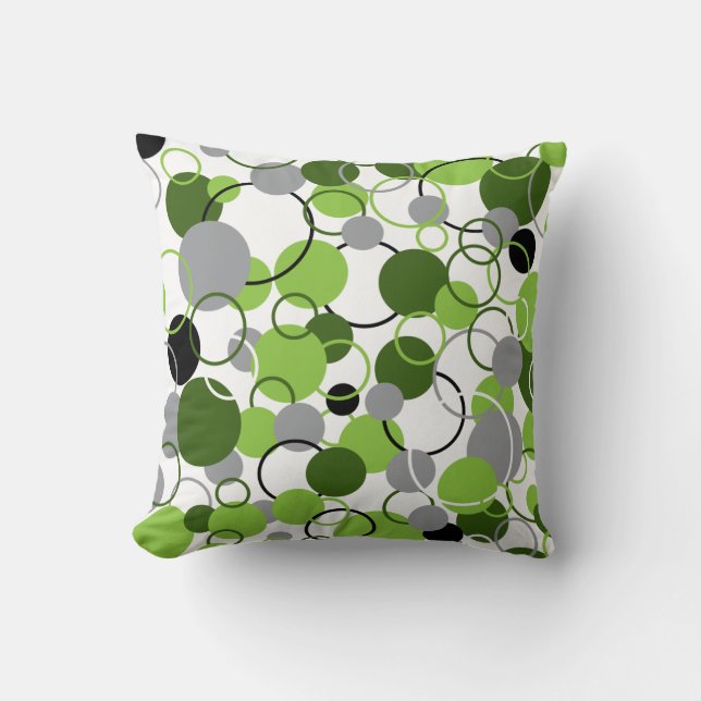 Coussin Motif vert de cercles (Recto)