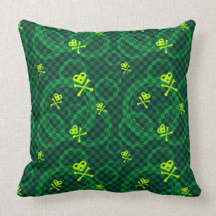 Coussin Motif vert d'Emo avec des cercles