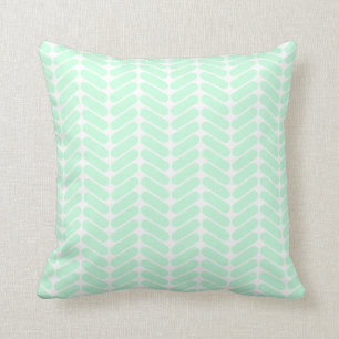 Coussin Motif vert en bon état de Chevron, comme le