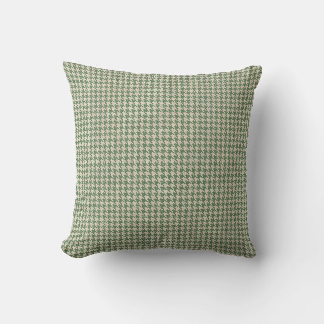 Coussin Motif vert Houndstooth (Recto)