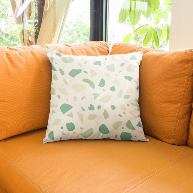 Coussin Motif vert terrazzo (Créateur téléchargé)