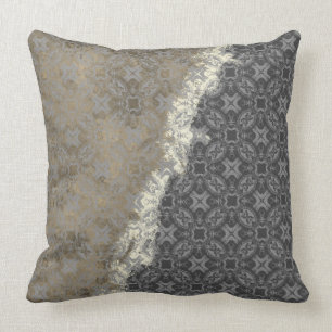 Coussin Motif Vintage argent et or