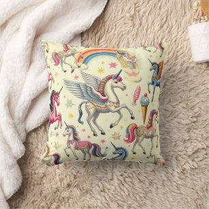 Coussin Motif vintage Cute Unicorn