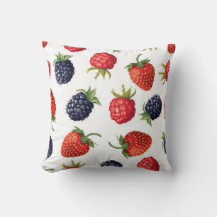 Coussin Motif vintage de baies mûres