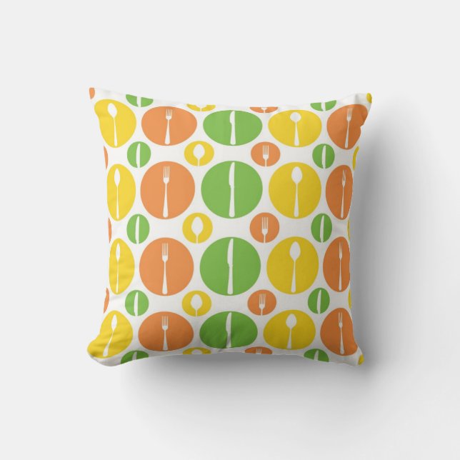 Coussin Motif vintage de couverts (Recto)