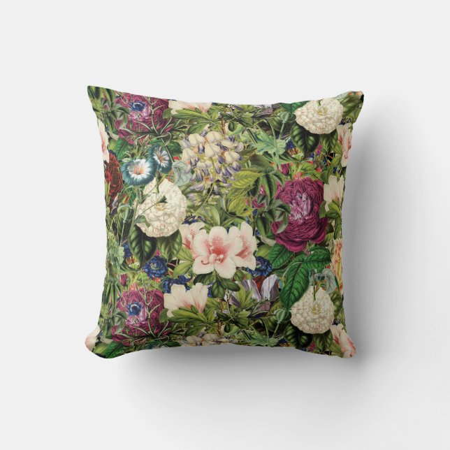 Coussin Motif vintage Floral Garden (Recto)