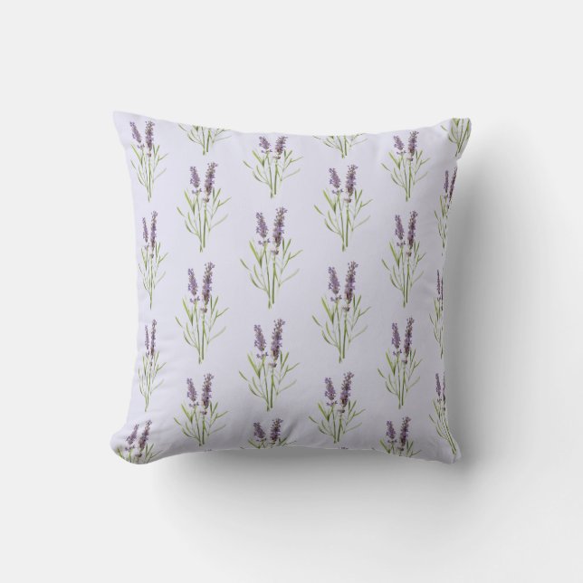 Coussin motif vintage Lavender (Recto)