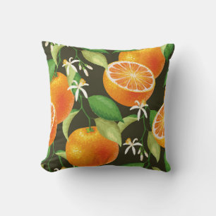 Coussin motif vintage orange