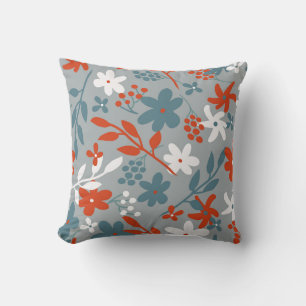 Coussin Motif vintage simple. Arrière - plan gris, orange,