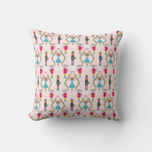 Coussin Motif Whimsical de ballet Nutcracker rose