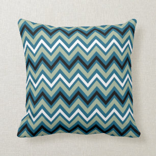 Coussin Motif Zigzag bleu et vert