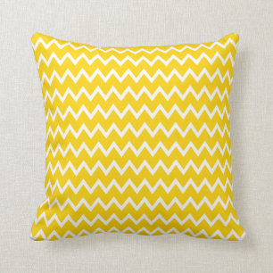 Coussin Motif Zigzag jaune et blanc