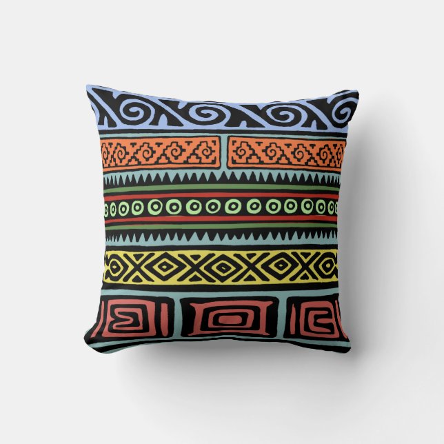 Coussin Motifs aztèques sauvages (Recto)