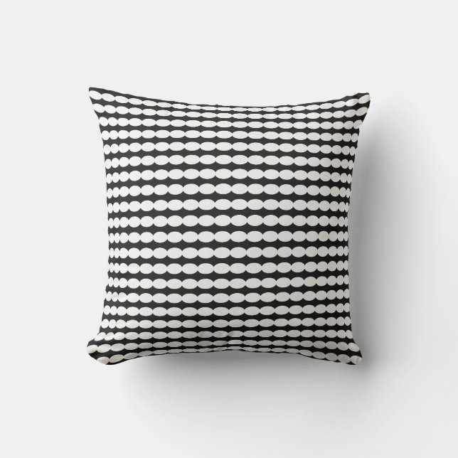 Coussin Motifs Black White Pearl Stylish (Recto)