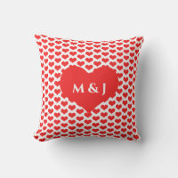Motifs Cœur Rouge Monogrammes Saint-Valentin Blanc