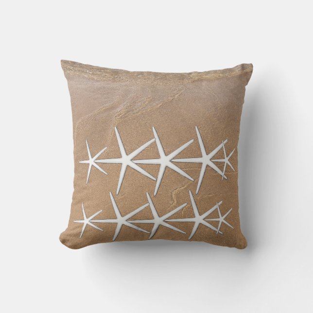 Coussin Motifs d'étoiles de mer Plage océanique Décor naut (Recto)