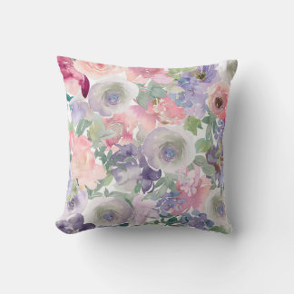 Coussin Motifs floraux en aquarelle