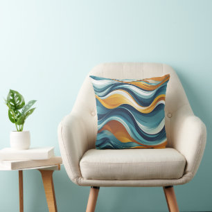 Coussin motifs fluides par vagues