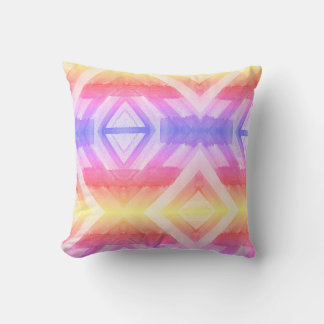 Coussin Motifs géométriques aquarelles abstraites 