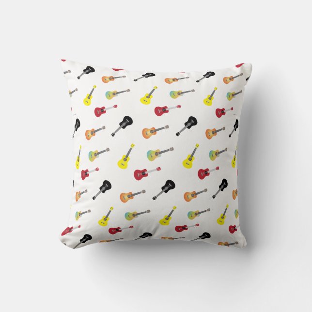 Coussin Motifs mignons d'ukulélé de musique (Recto)