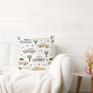 Coussin Motifs sans couture de voitures rétro minimalistes