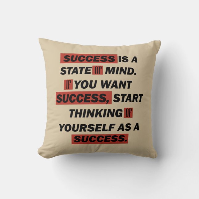 Coussin Motivational cite le succès dans la vie (Recto)