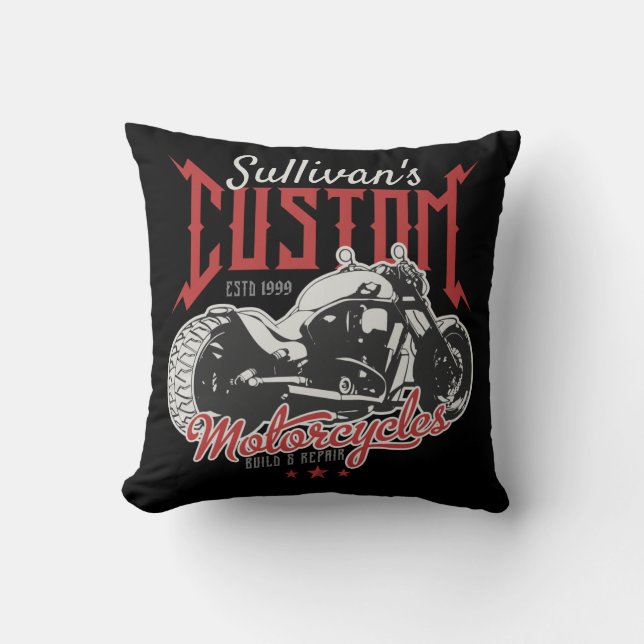 Coussin Moto personnalisé Big Bad Bike Bike Garage (Recto)