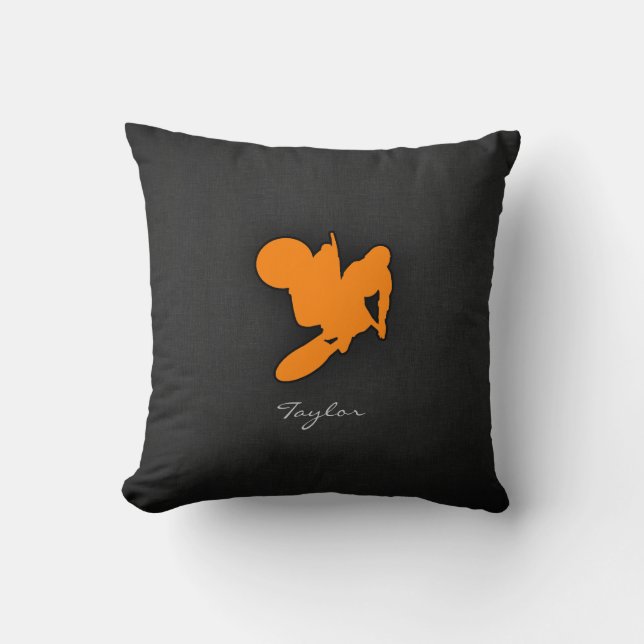 Coussin Motocross orange (Recto)