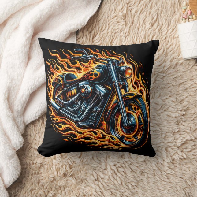 Coussin Motocyclette en mouvement au coucher du soleil (Couverture)